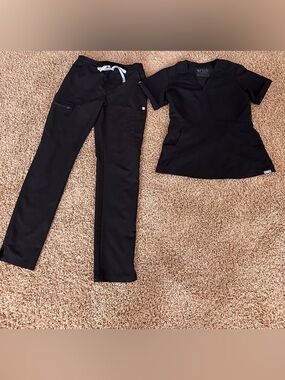 Figs Black Scrub Set XS